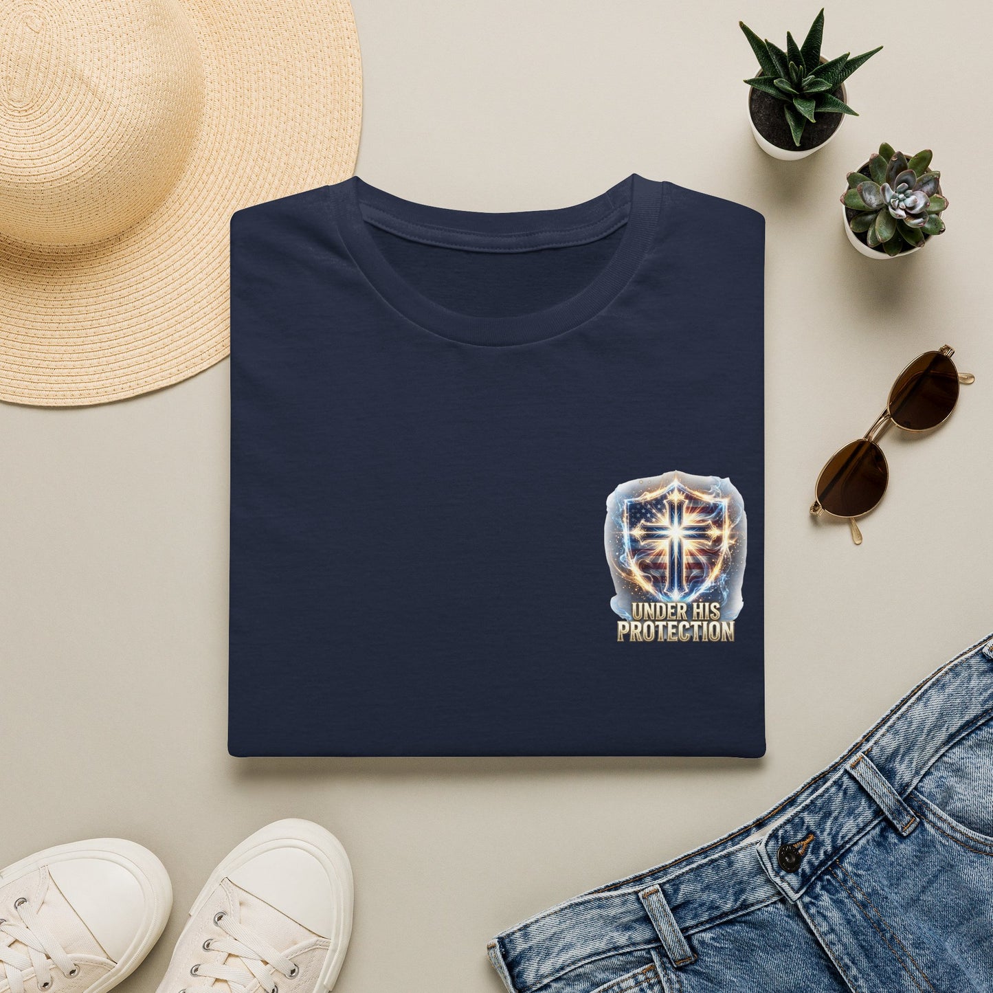 Armor of God Christian T-Shirt | Defend Freedom Faith Graphic Tee | Under His Protection Bible Shirt