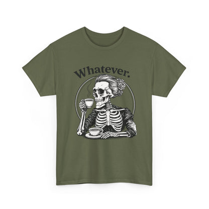 Skull 'Whatever.' Tee – Vintage Skeleton Wine Drinking Graphic T-Shirt