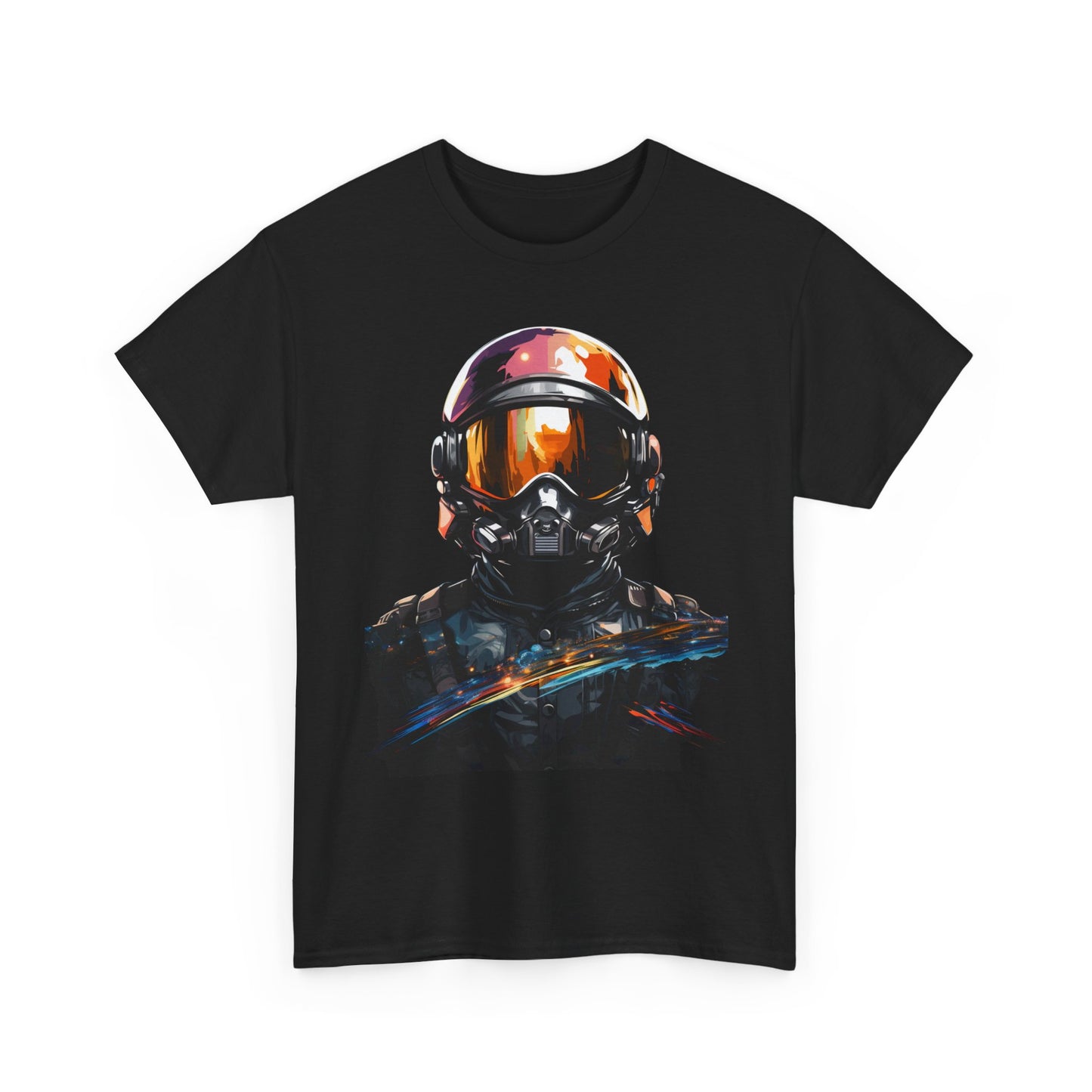 Cyberpunk Astronaut T-Shirt – Futuristic Space Helmet Graphic Tee | Neon Sci-Fi Streetwear Shirt | Gamer Aesthetic Clothing