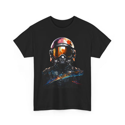 Cyberpunk Astronaut T-Shirt – Futuristic Space Helmet Graphic Tee | Neon Sci-Fi Streetwear Shirt | Gamer Aesthetic Clothing