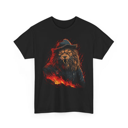 Lion Fire Tee — Fierce Flaming Lion Graphic T-Shirt