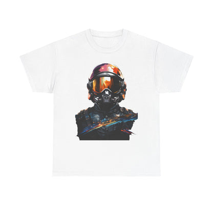Cyberpunk Astronaut T-Shirt – Futuristic Space Helmet Graphic Tee | Neon Sci-Fi Streetwear Shirt | Gamer Aesthetic Clothing