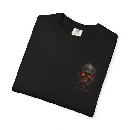Fiery Skull Graphic T-Shirt | Gothic Horror Skull Tee