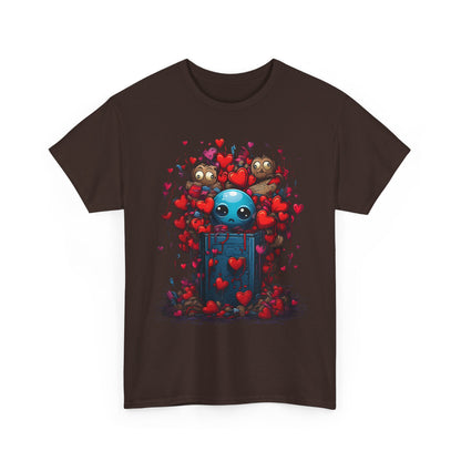 Cute Alien in Heart Garden T-Shirt — Valentine’s Day Cute Sci‑Fi Tee