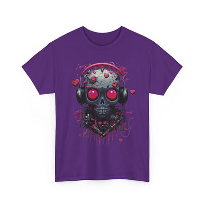 Emo Skull Headphones Graphic T-Shirt - product view