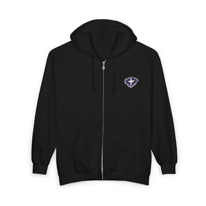 Holy Chaos Zip Hoodie — Christian Graphic Full‑Zip Sweatshirt