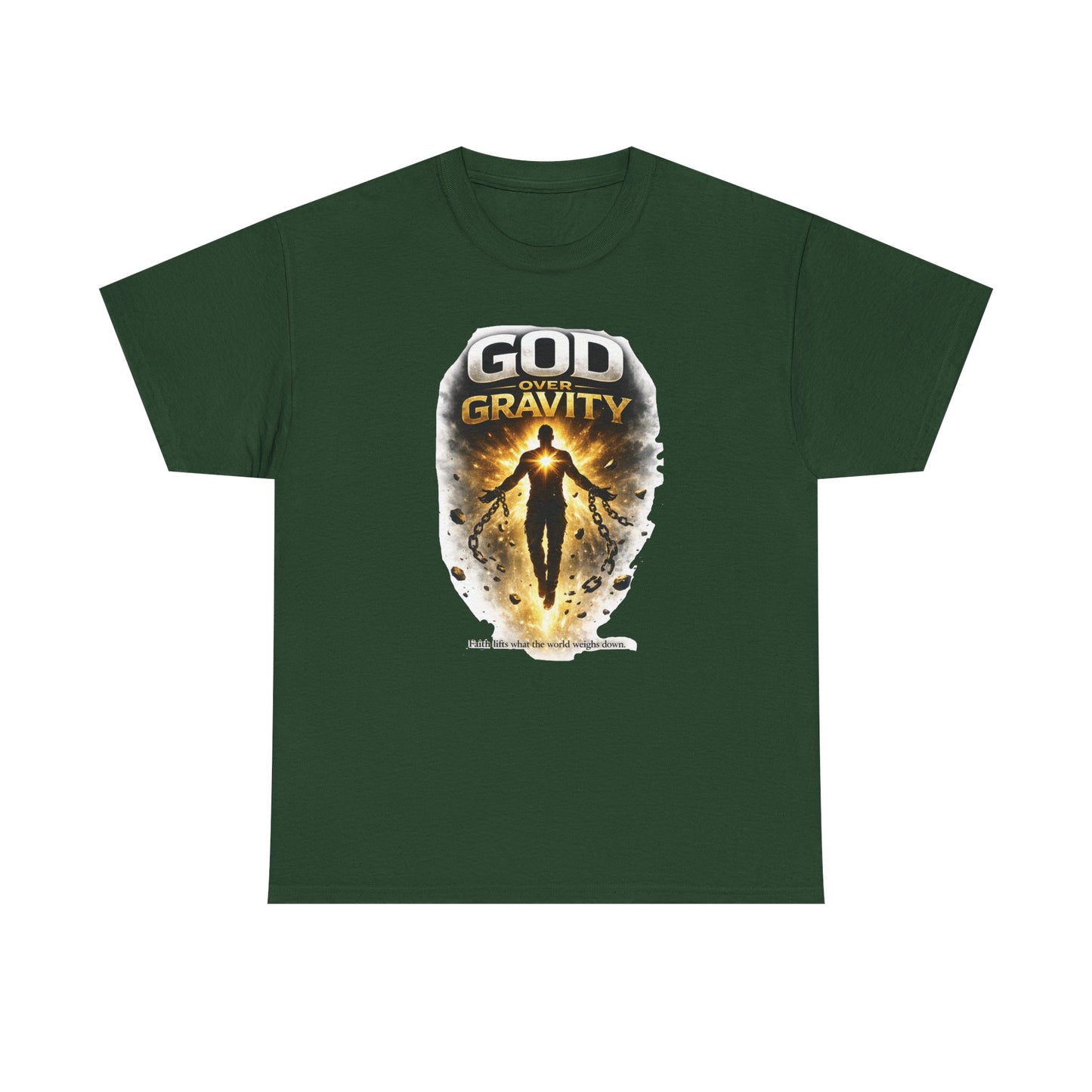 T-Shirt — "God Over Gravity" Inspirational Faith Tee