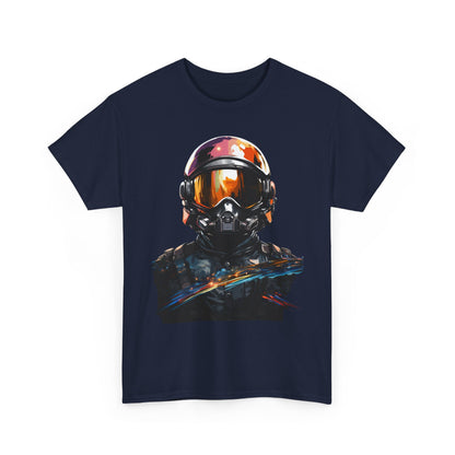 Cyberpunk Astronaut T-Shirt – Futuristic Space Helmet Graphic Tee | Neon Sci-Fi Streetwear Shirt | Gamer Aesthetic Clothing