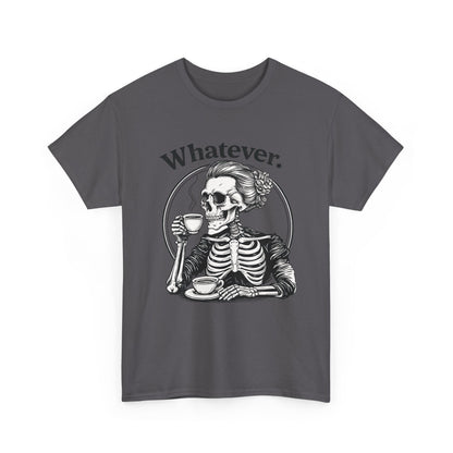 Skull 'Whatever.' Tee – Vintage Skeleton Wine Drinking Graphic T-Shirt