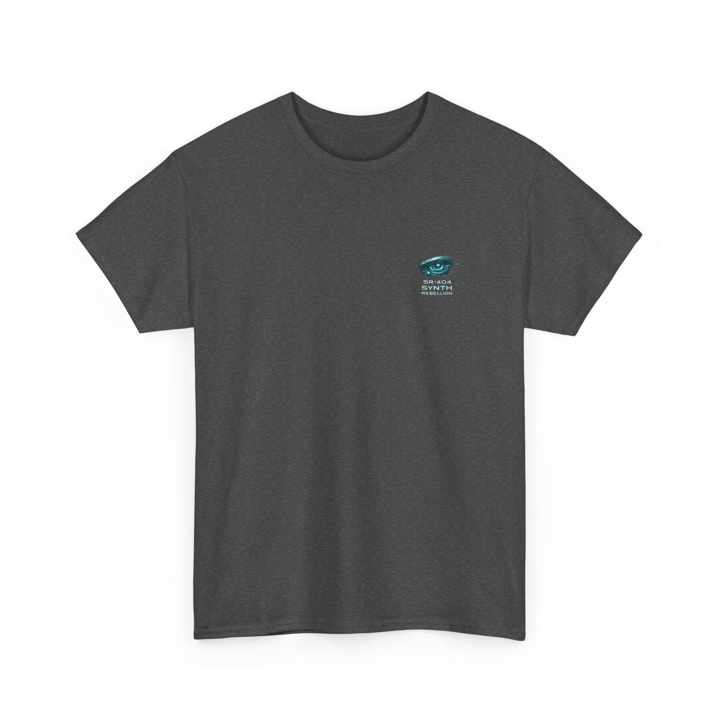 Synth Rebellion Cyberpunk T-Shirt | Born Human Upgraded by Chaos Futuristic Graphic Tee