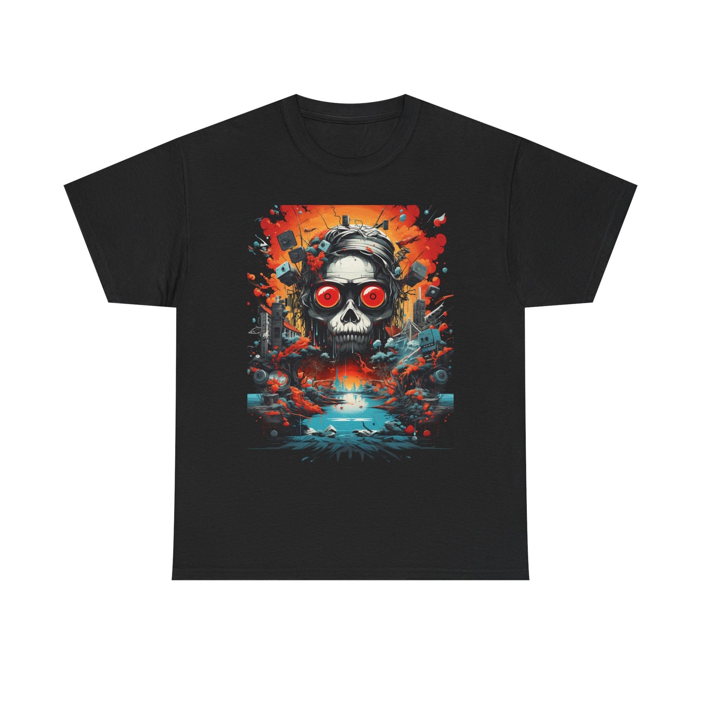 Skull Pilot Graphic Tee — Retro Apocalypse Aviation Design