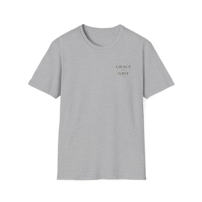 Grace and Grit Women's T-Shirt | Floral Wing Graphic Tee, Inspirational Women's Shirt, Strength and Grace Gift for Her