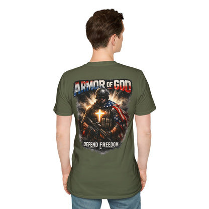 Armor of God Christian T-Shirt | Defend Freedom Faith Graphic Tee | Under His Protection Bible Shirt