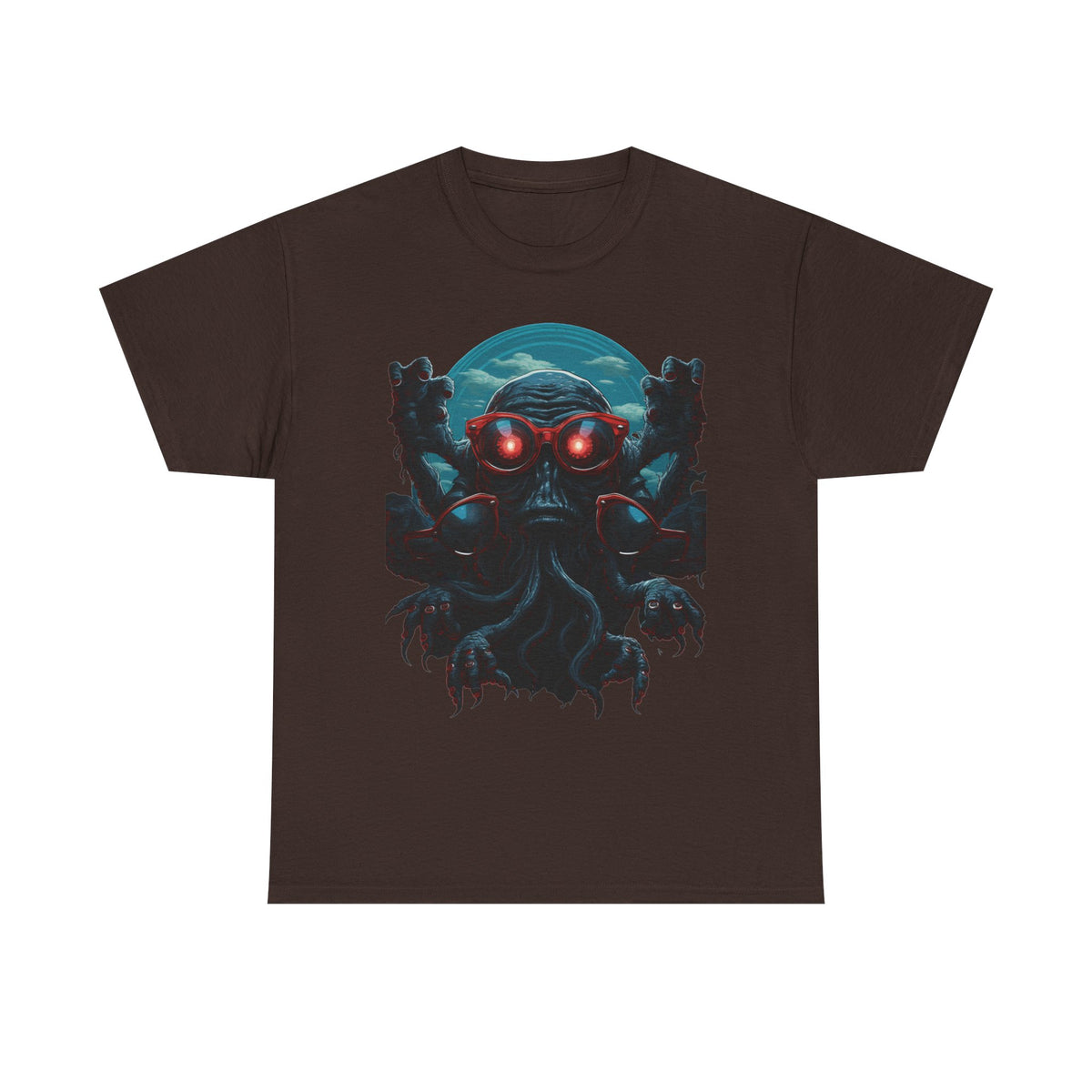 Cosmic Horror Creature T-Shirt | Retro Alien Graphic - product view