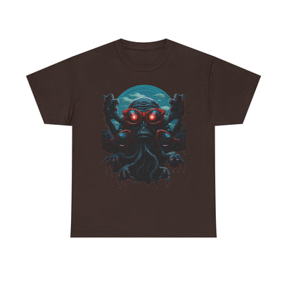 Cosmic Horror Creature T-Shirt | Retro Alien Graphic - product view