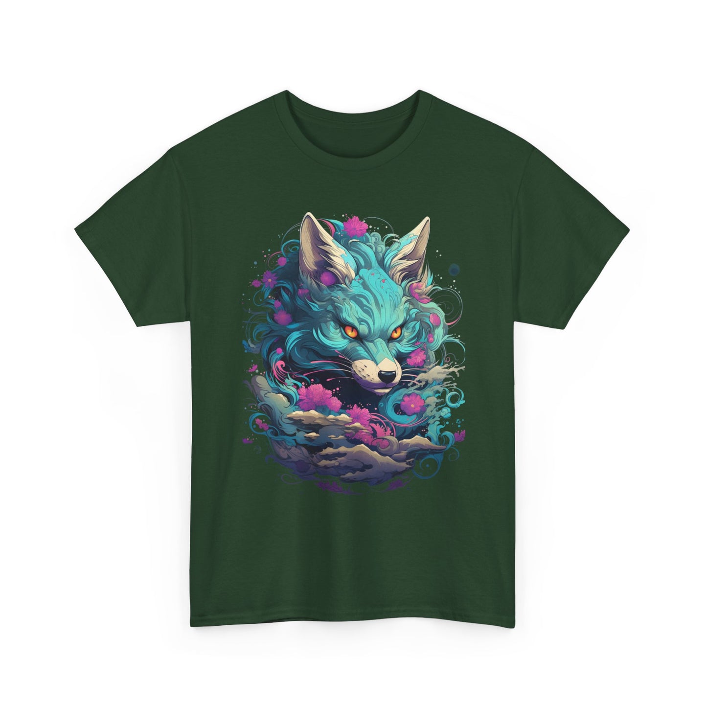 Mystic Wolf T-Shirt — Neon Cosmic Fox Graphic Tee