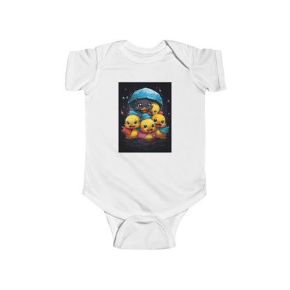 Cute Ducklings Under Umbrella Infant Bodysuit — Adorable Baby Onesie