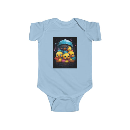 Cute Ducklings Under Umbrella Infant Bodysuit — Adorable Baby Onesie