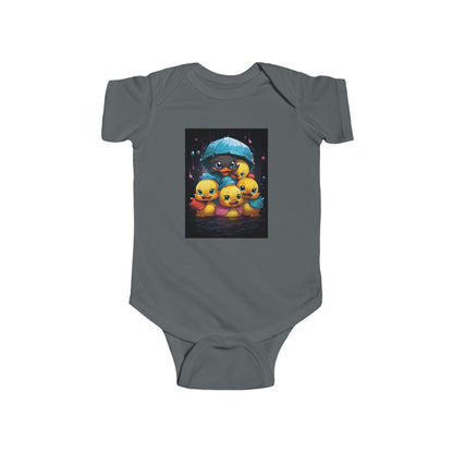 Cute Ducklings Under Umbrella Infant Bodysuit — Adorable Baby Onesie