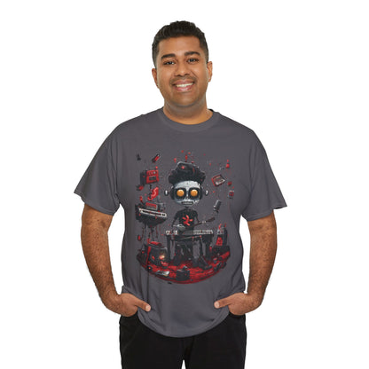 Cyberpunk Skull DJ T-Shirt — Neon Gamer Streetwear