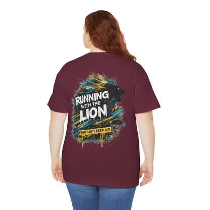 Running With the Lion Christian T-Shirt - product view
