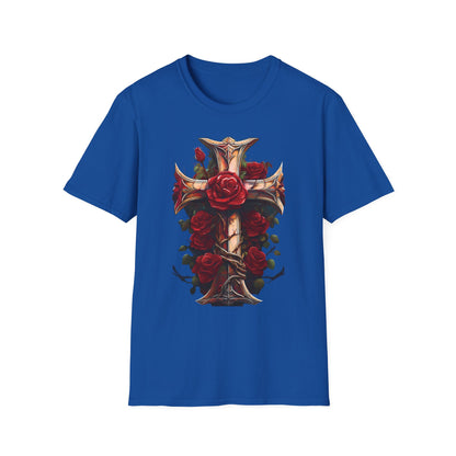 Cross & Roses T-Shirt —  Floral Christian Cross Shirt