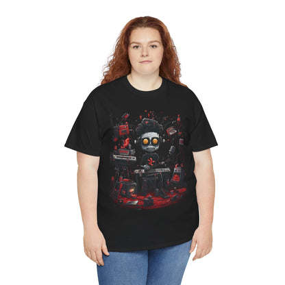 Cyberpunk Skull DJ T-Shirt — Neon Gamer Streetwear