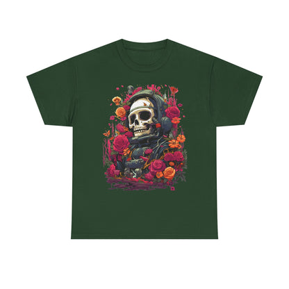 Floral Astronaut Skull Graphic T-Shirt - product view