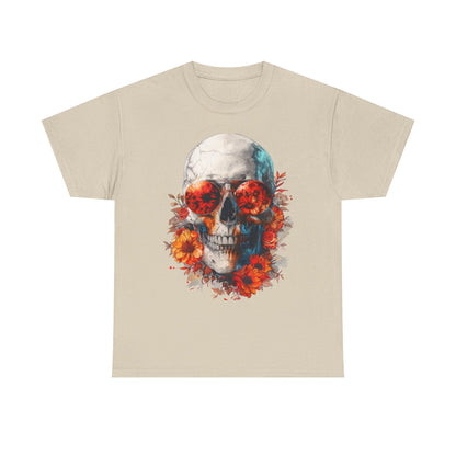 Floral Skull Sunglasses Graphic T-Shirt - product view