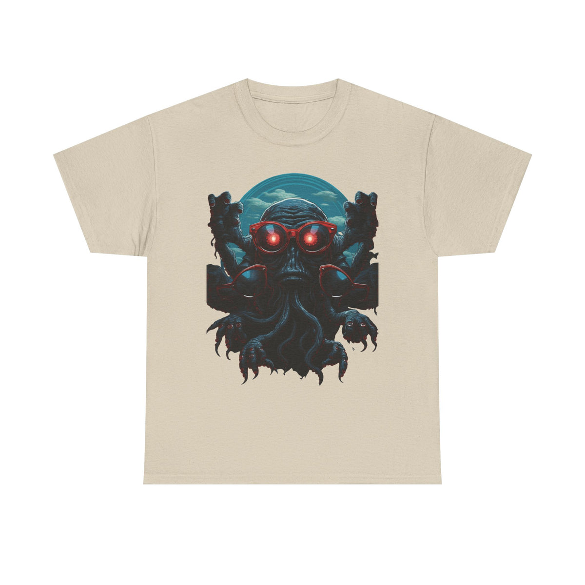 Cosmic Horror Creature T-Shirt | Retro Alien Graphic - product view