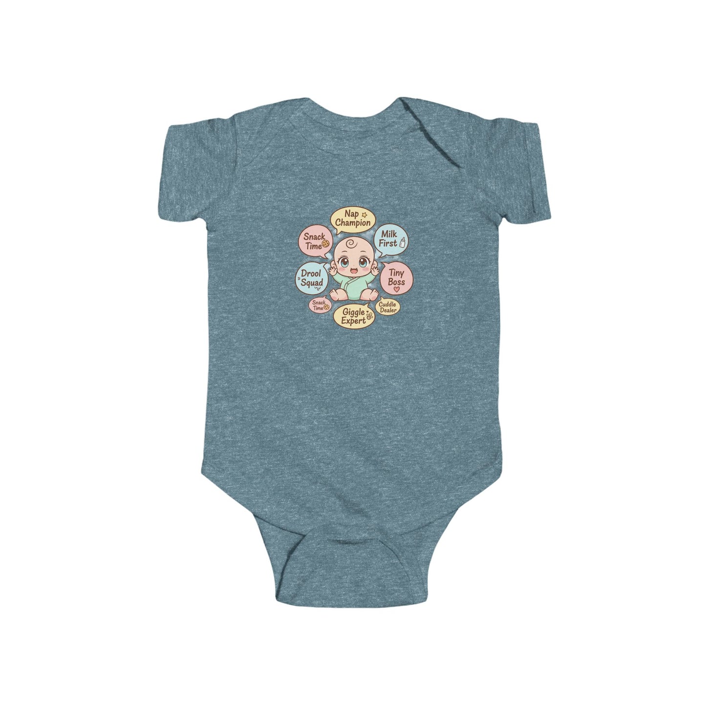Baby Bodysuit — Cute Conversation Bubbles Design ("Beep Boop", "I'm New Here")