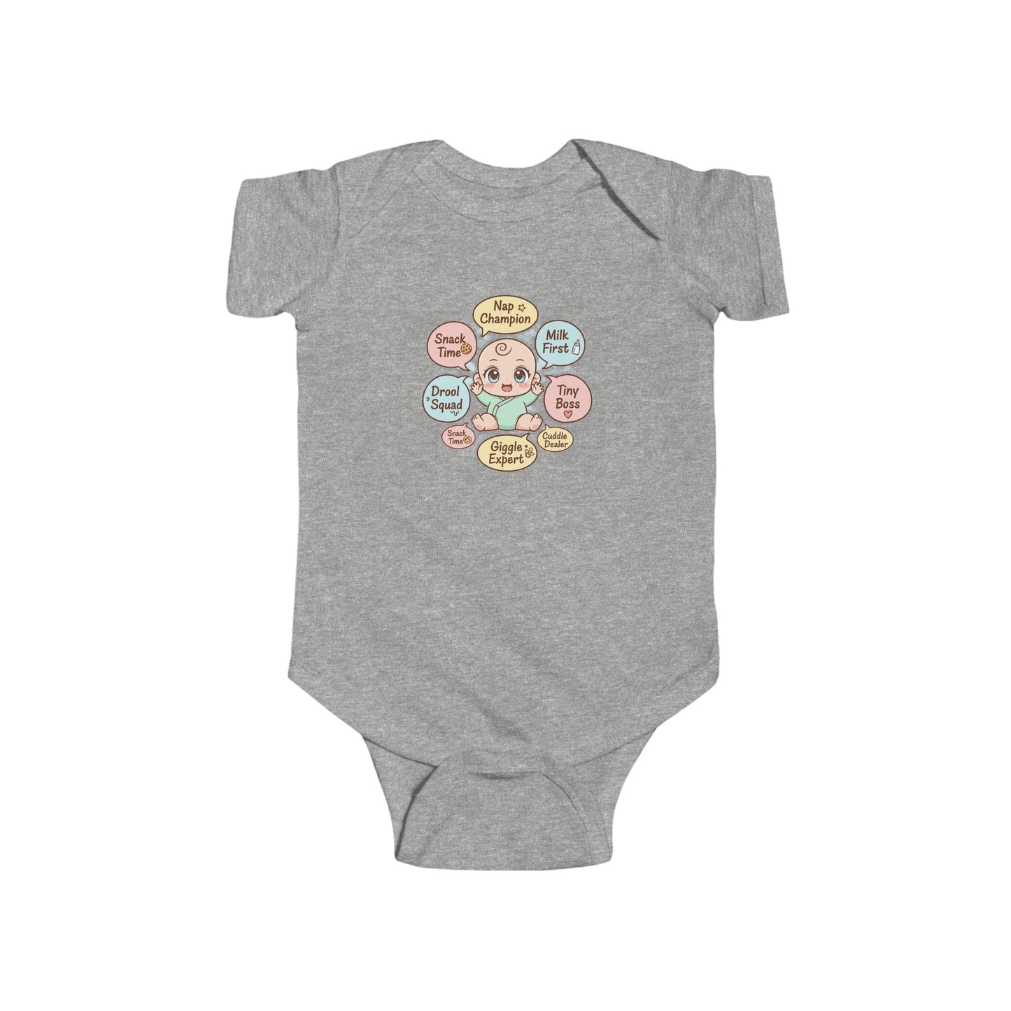Baby Bodysuit — Cute Conversation Bubbles Design ("Beep Boop", "I'm New Here")