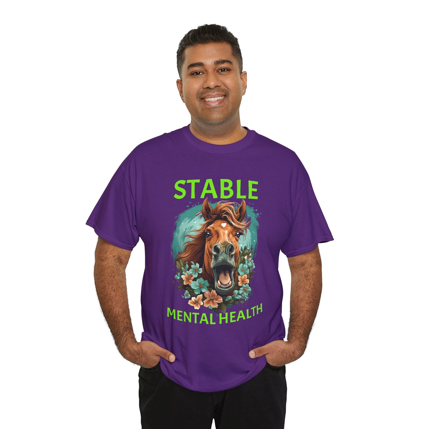 Stable Mental Health Horse Tee – Funny Horse Graphic T-Shirt