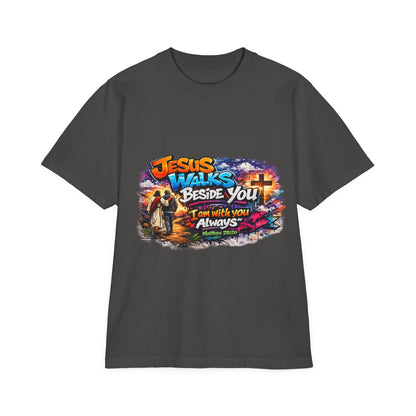 Jesus Walks Beside You T-Shirt — Christian Faith Graphic Tee