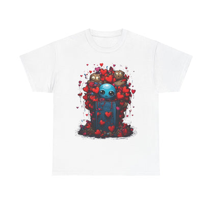 Cute Alien in Heart Garden T-Shirt — Valentine’s Day Cute Sci‑Fi Tee
