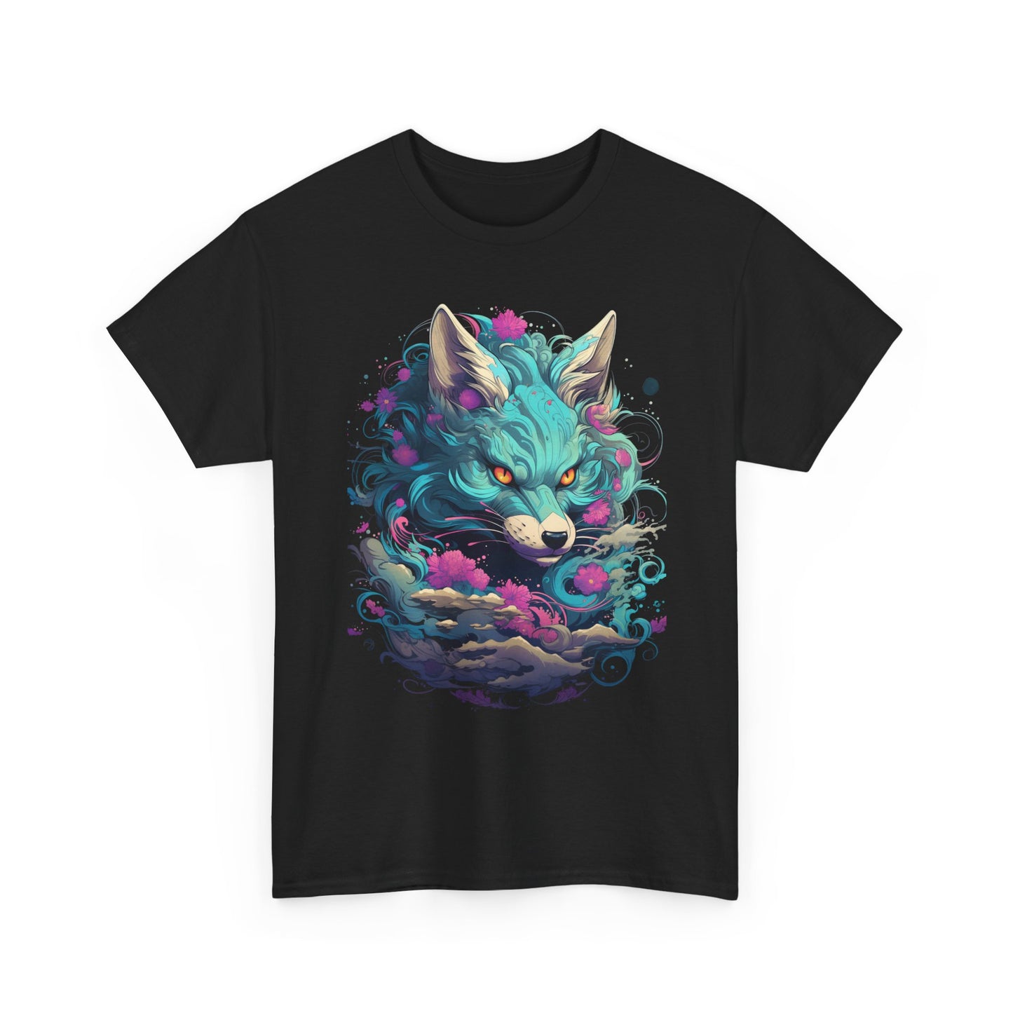 Mystic Wolf T-Shirt — Neon Cosmic Fox Graphic Tee