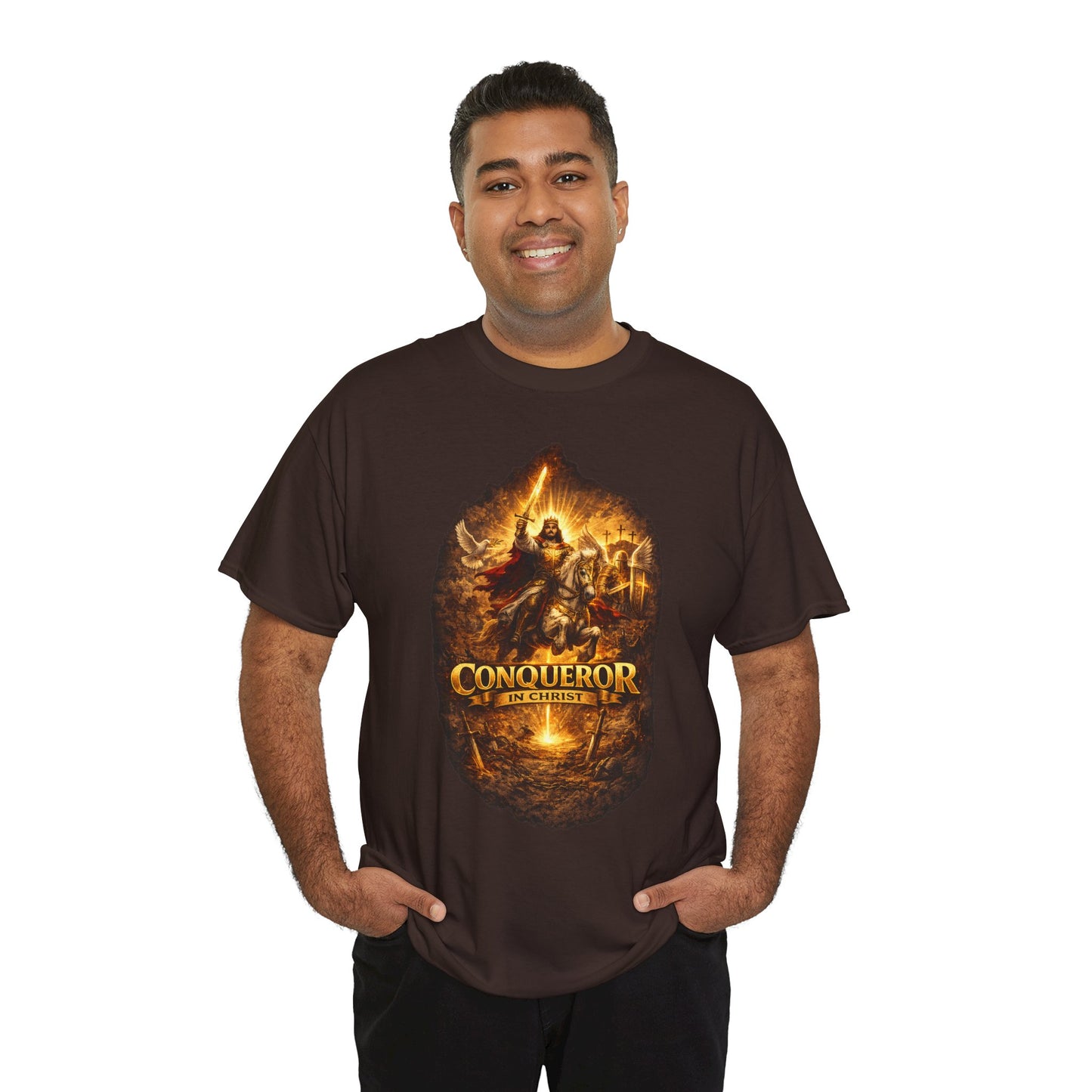 Conqueror Warrior Graphic Tee — Medieval Battle Fantasy Shirt