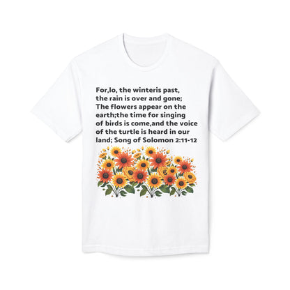 Sunflower Scripture T-Shirt — Song of Solomon 2:11-12 Floral Tee