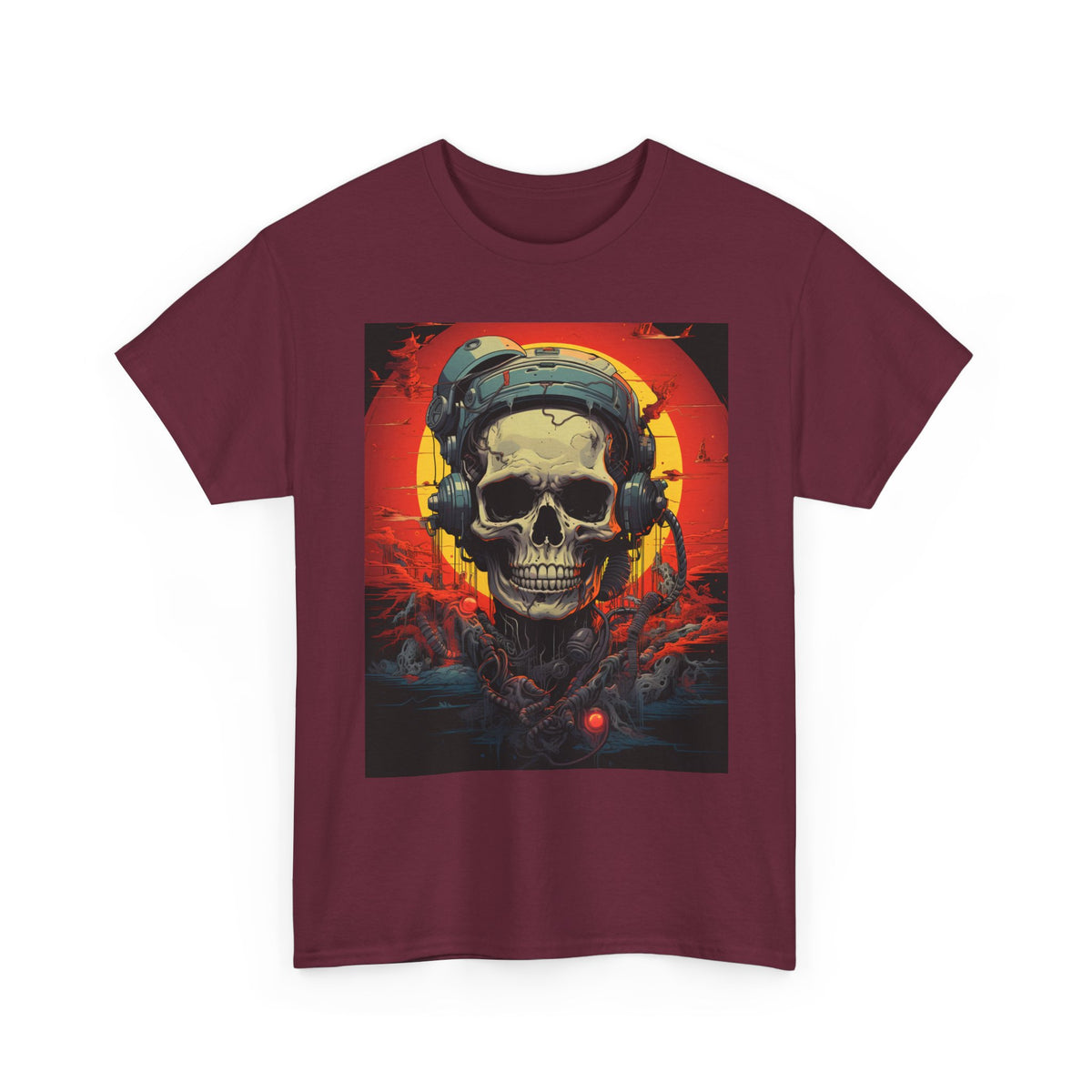 Cyberpunk Skull Astronaut Retro Graphic T-Shirt - product view