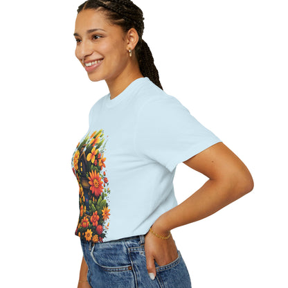 Sunlit Cottage Floral T‑Shirt — Cozy Autumn Garden Illustration