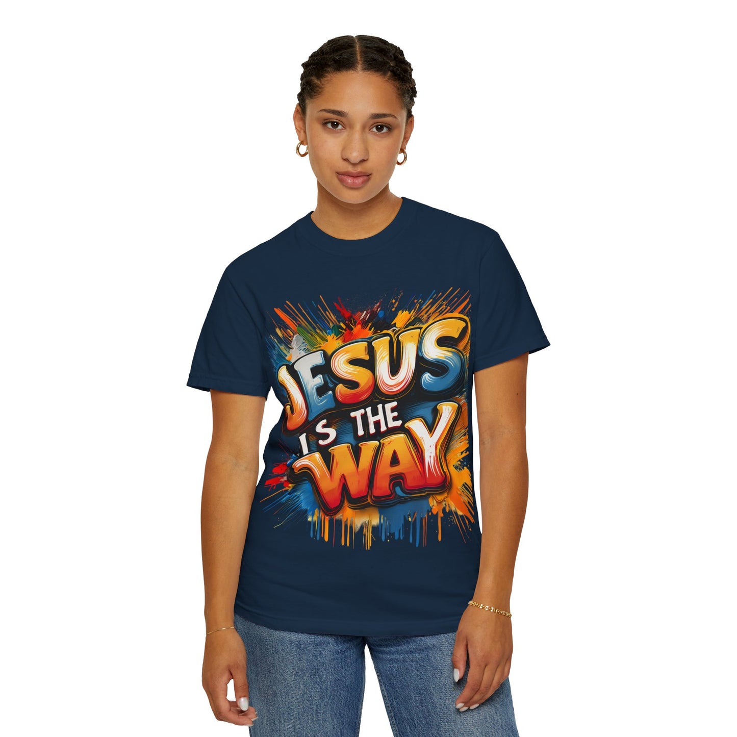 Jesus Is The Way T-Shirt — Colorful Street Art Christian Tee