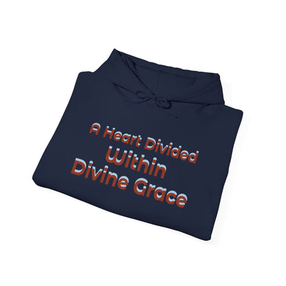 Christian Hoodie – "A Heart Divided Within Divine Grace" Religious Pullover with Angel Artwork