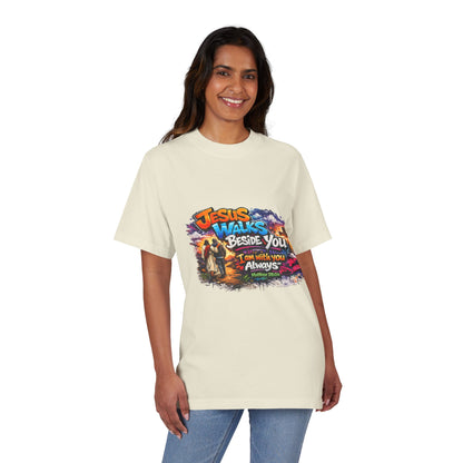 Jesus Walks Beside You T-Shirt — Christian Faith Graphic Tee
