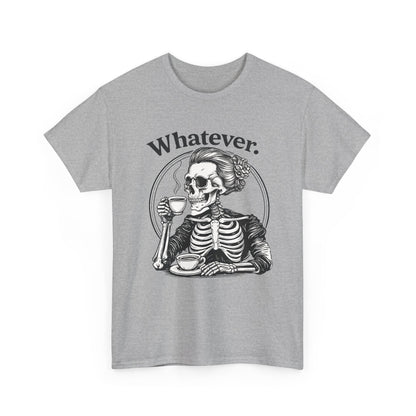 Skull 'Whatever.' Tee – Vintage Skeleton Wine Drinking Graphic T-Shirt