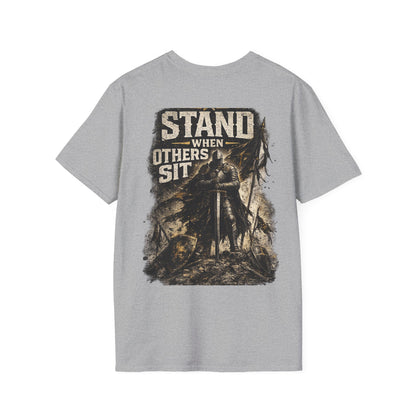 Stand Firm Shield T-Shirt — Patriotic Vintage Emblem Tee