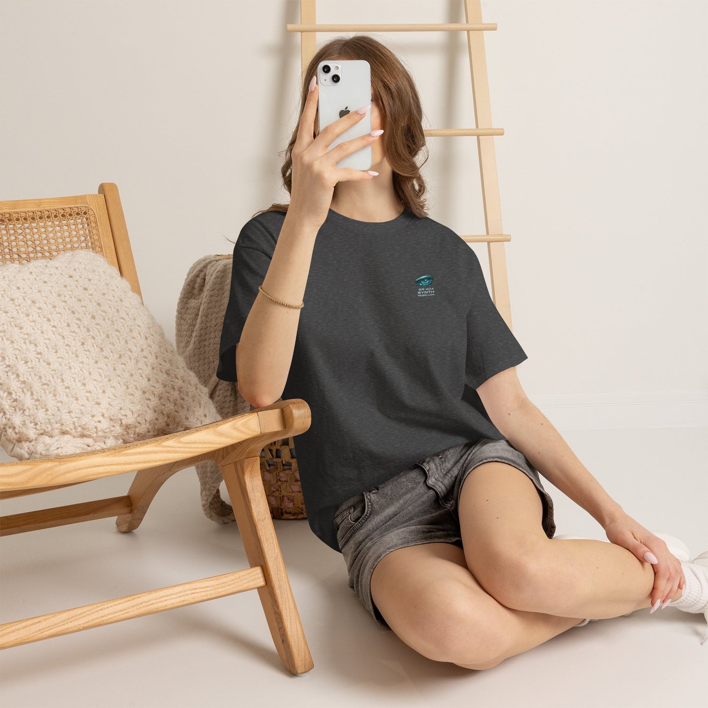 Synth Rebellion Cyberpunk T-Shirt | Born Human Upgraded by Chaos Futuristic Graphic Tee