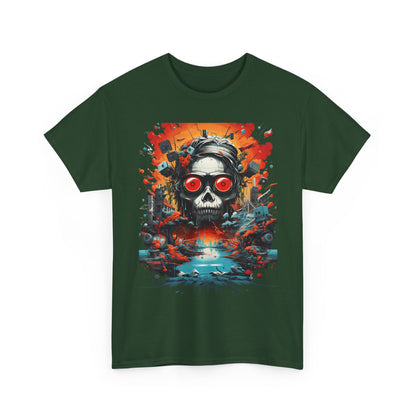 Skull Pilot Graphic Tee — Retro Apocalypse Aviation Design