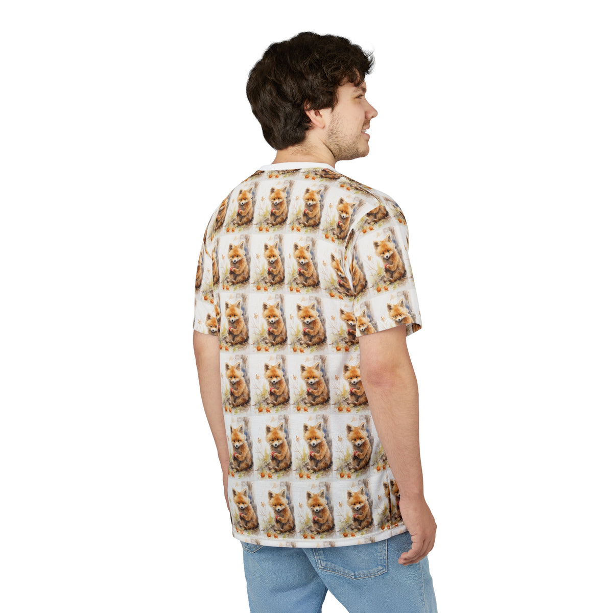 Ginger Cat Pattern All-Over Print T-Shirt - product view