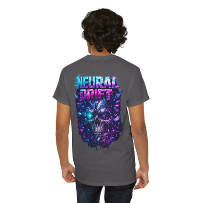 Neural Drift Cyberpunk Skull T-Shirt - product view