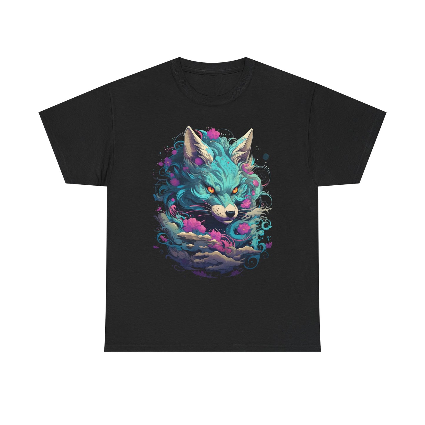 Mystic Wolf T-Shirt — Neon Cosmic Fox Graphic Tee